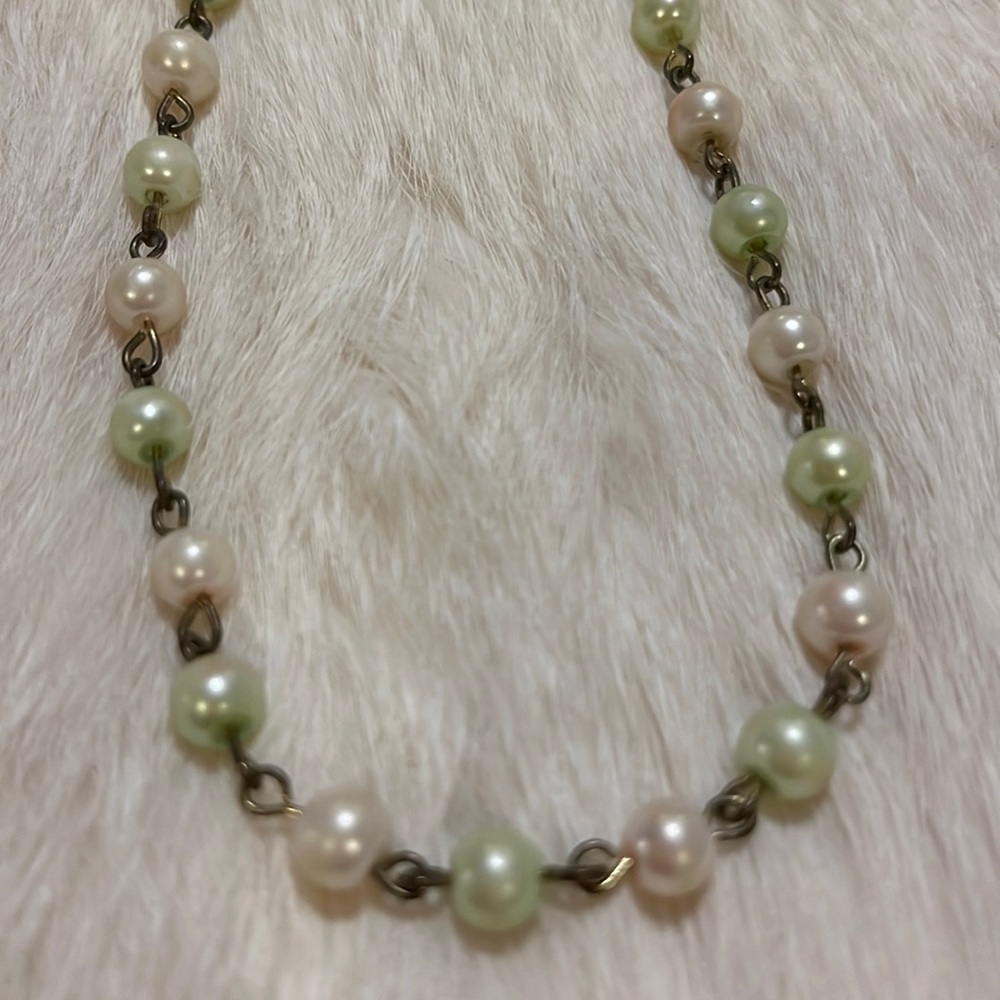 💖 Vintage Colored pearls necklace